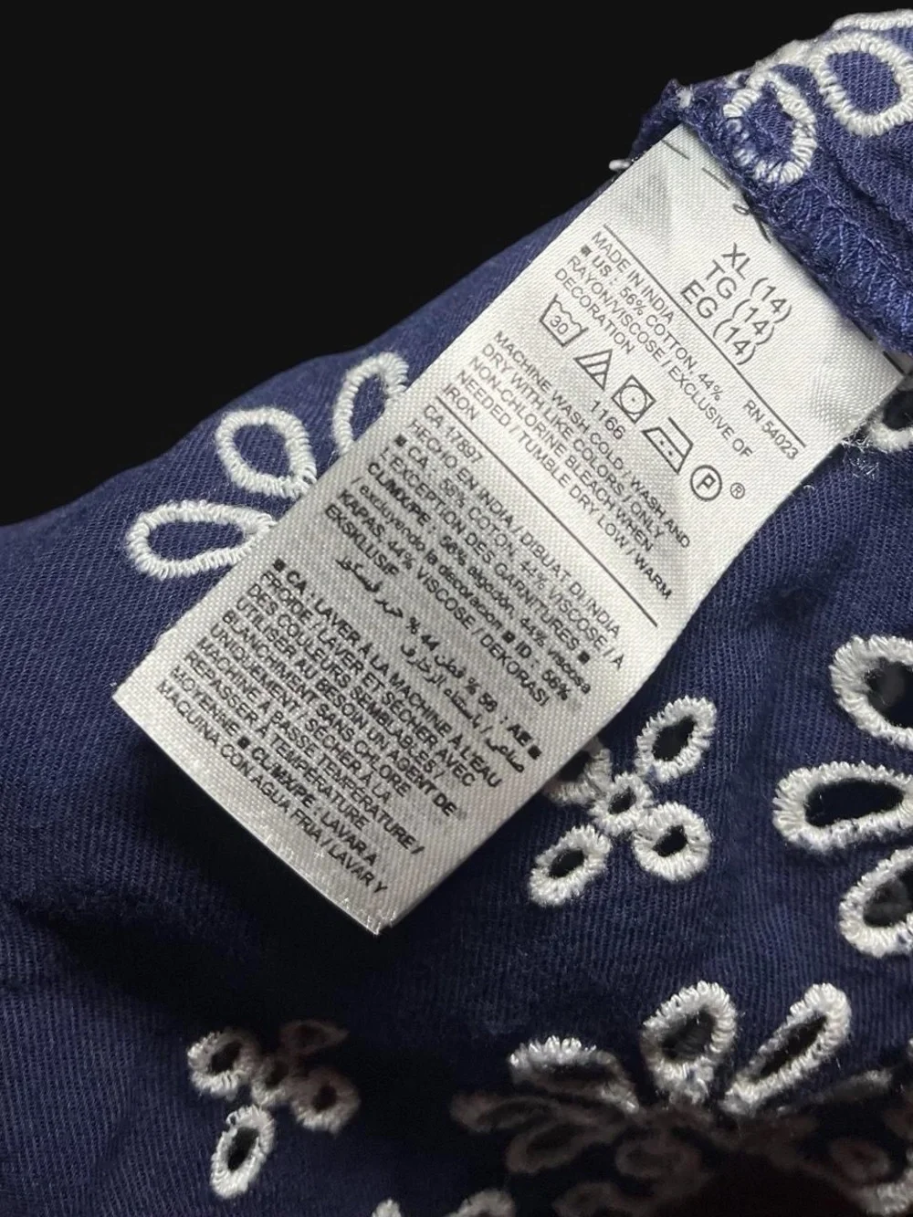 Old Navy Waist Defined Eyelet Hem Girls Dress